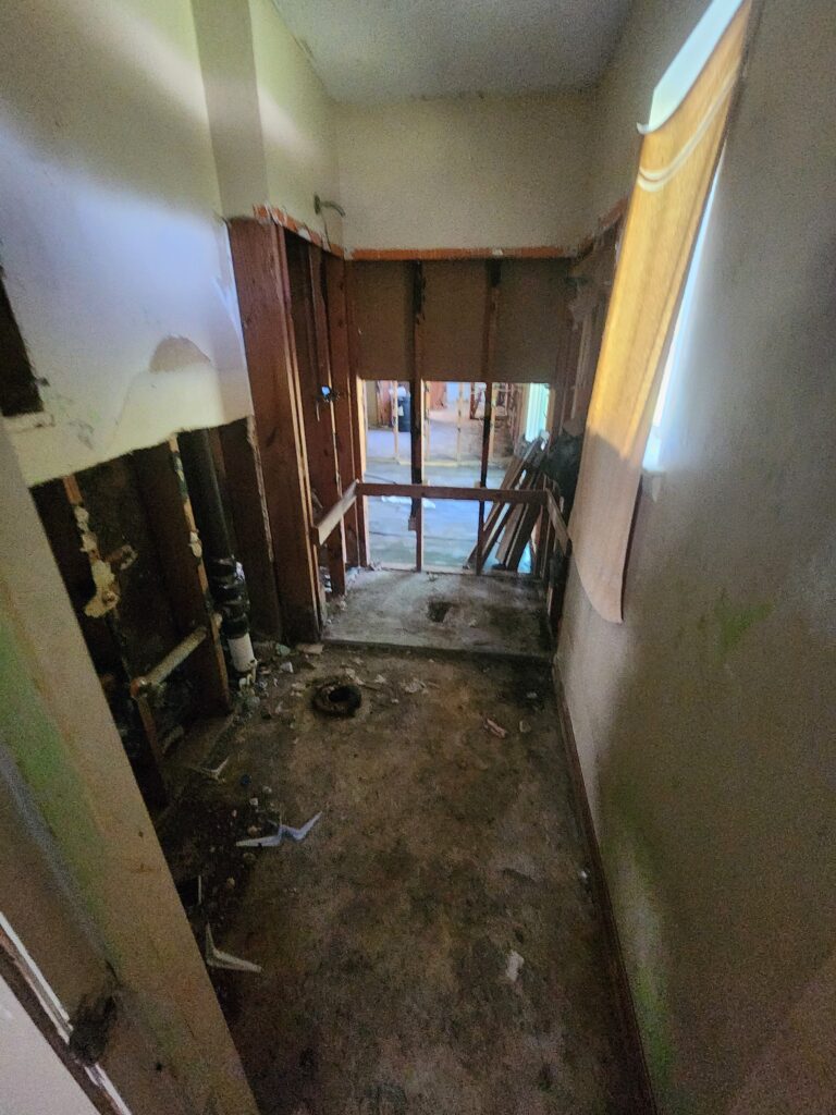 before photo of bathroom under construction