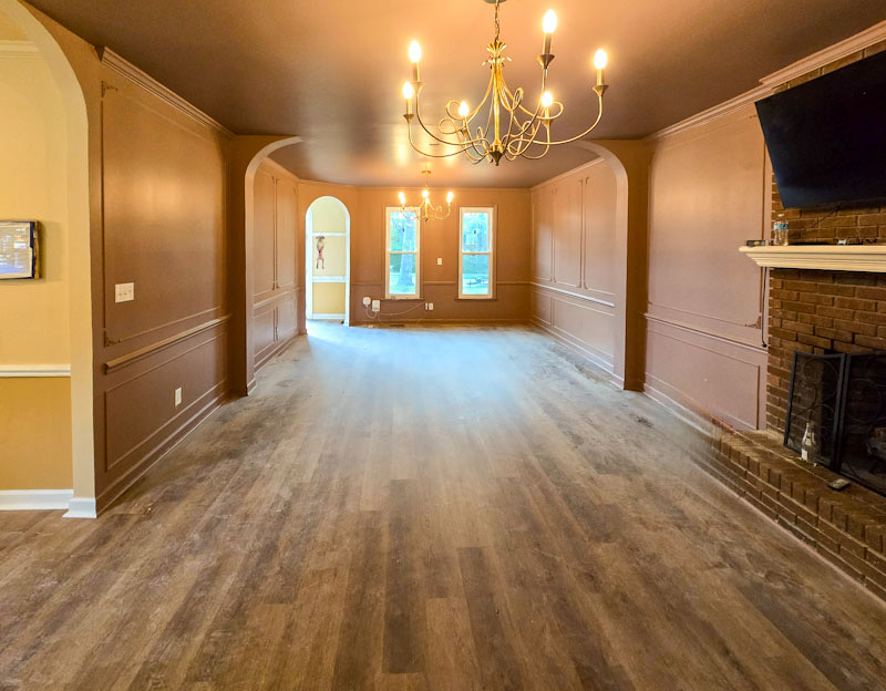 Newly remodeled great room and fireplace