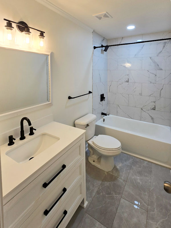 remodeled bathroom by a licensed general contractor