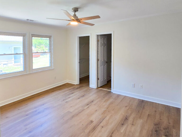 renovated room with two closets